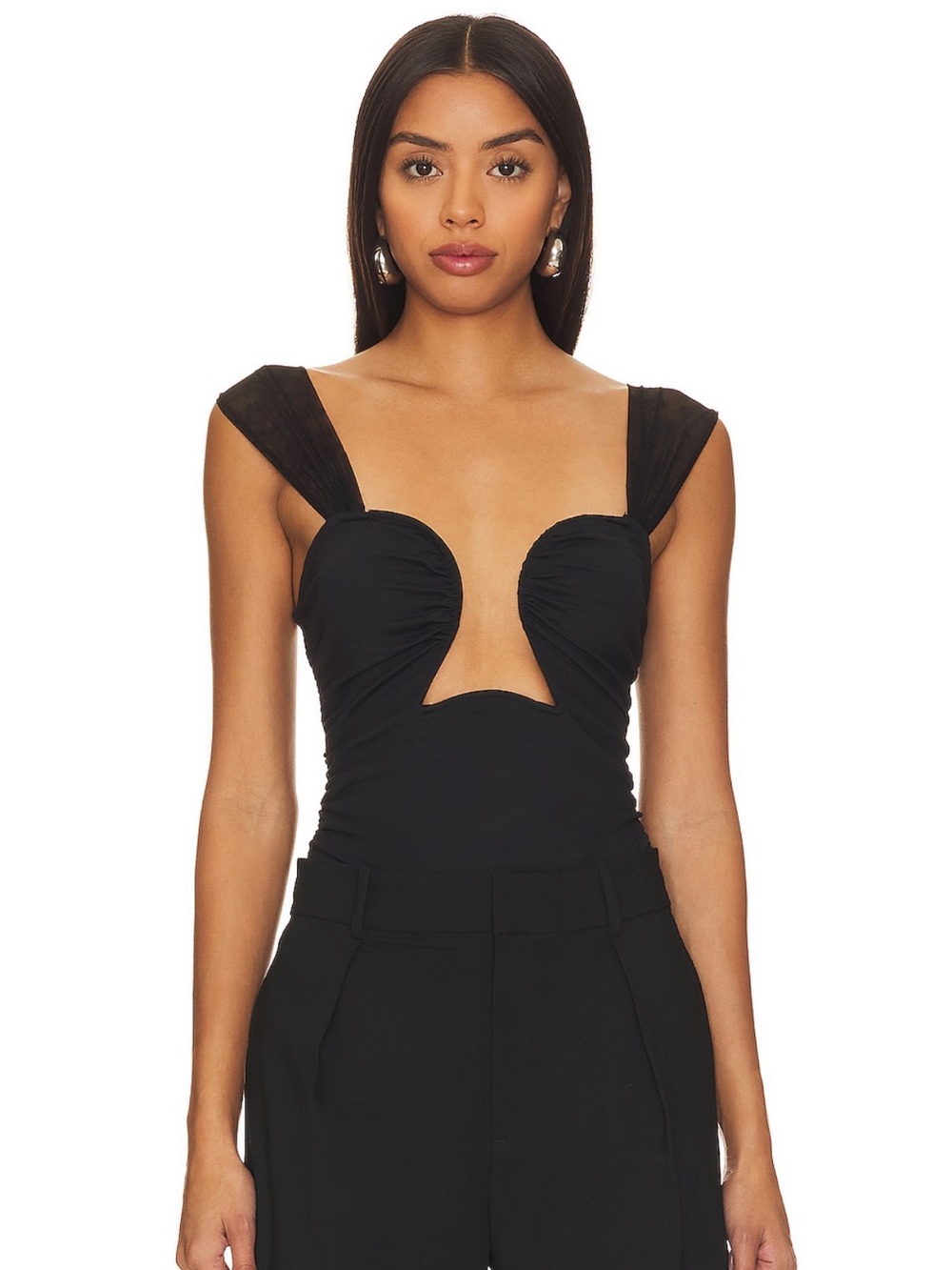 Free People x REVOLVE Double Take Corset Bodysuit in classic black